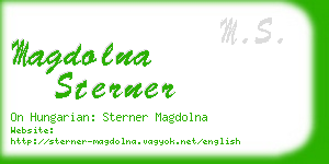 magdolna sterner business card